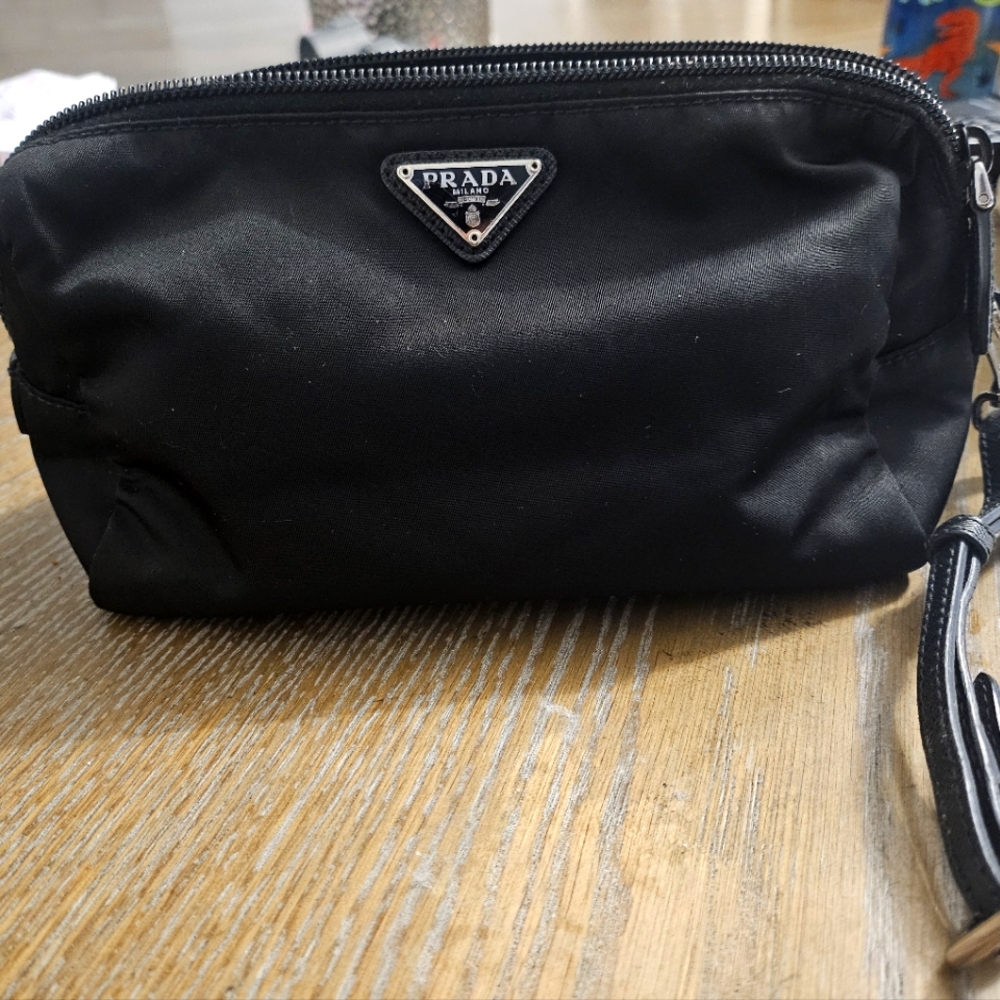 Prada Black Wristlet Nylon Pouch